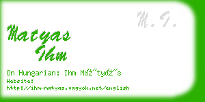 matyas ihm business card